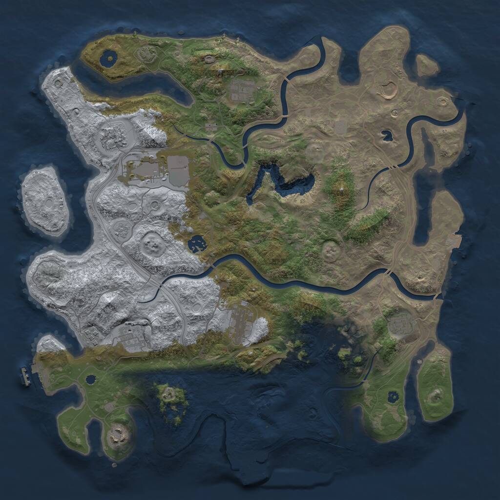 Rust Map: Procedural Map, Size: 4250, Seed: 1787340305, 17 Monuments