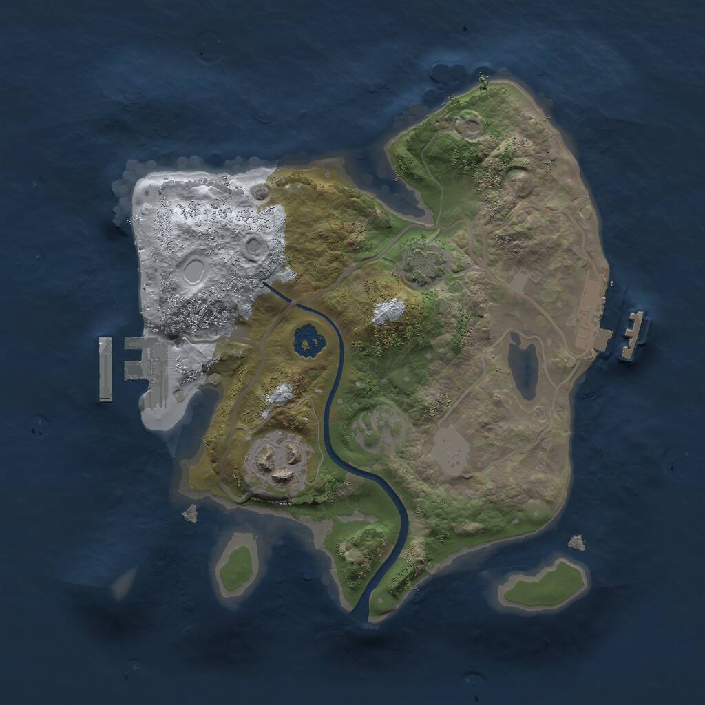 Rust Map: Procedural Map, Size: 2200, Seed: 574886167, 5 Monuments