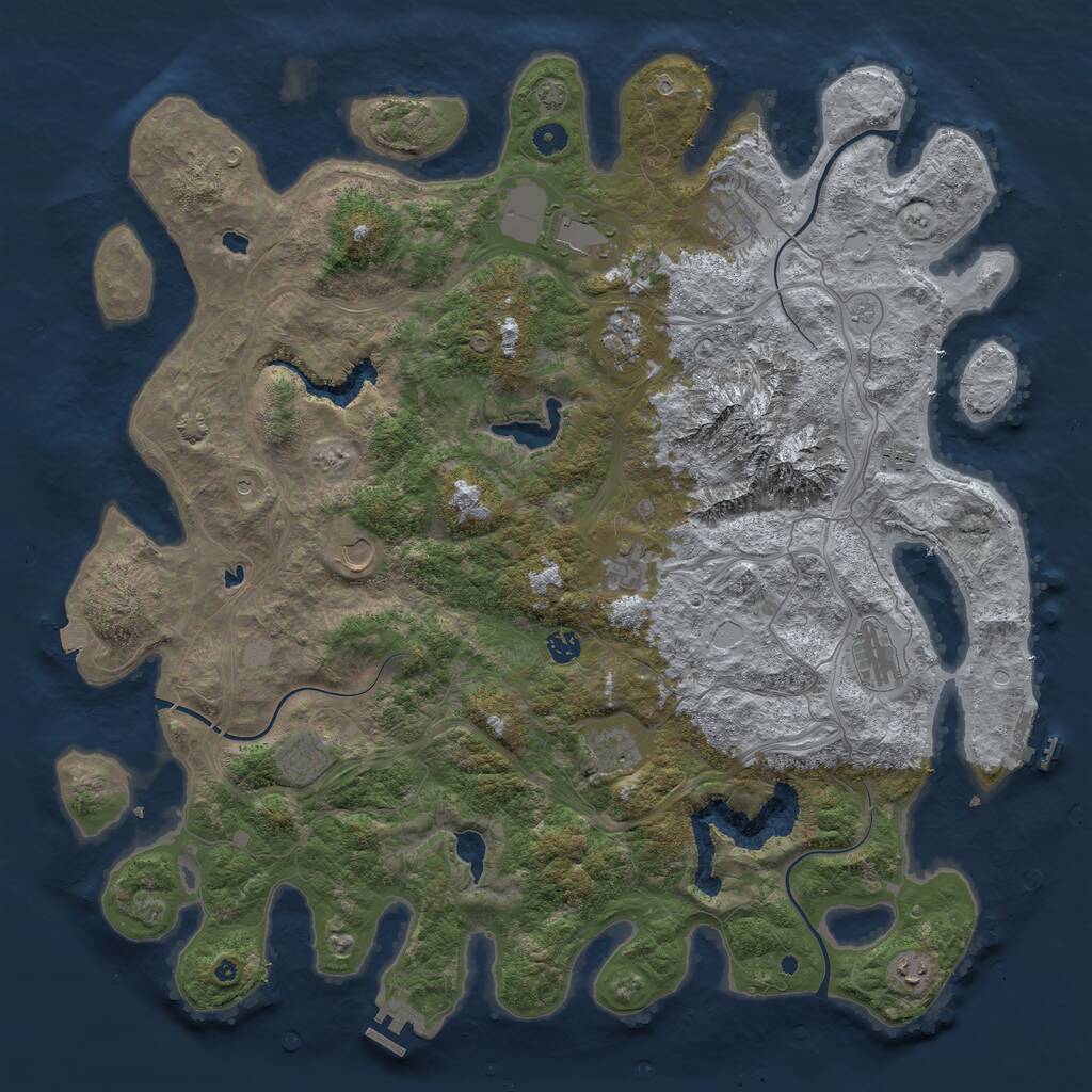 Rust Map: Procedural Map, Size: 5000, Seed: 439, 17 Monuments