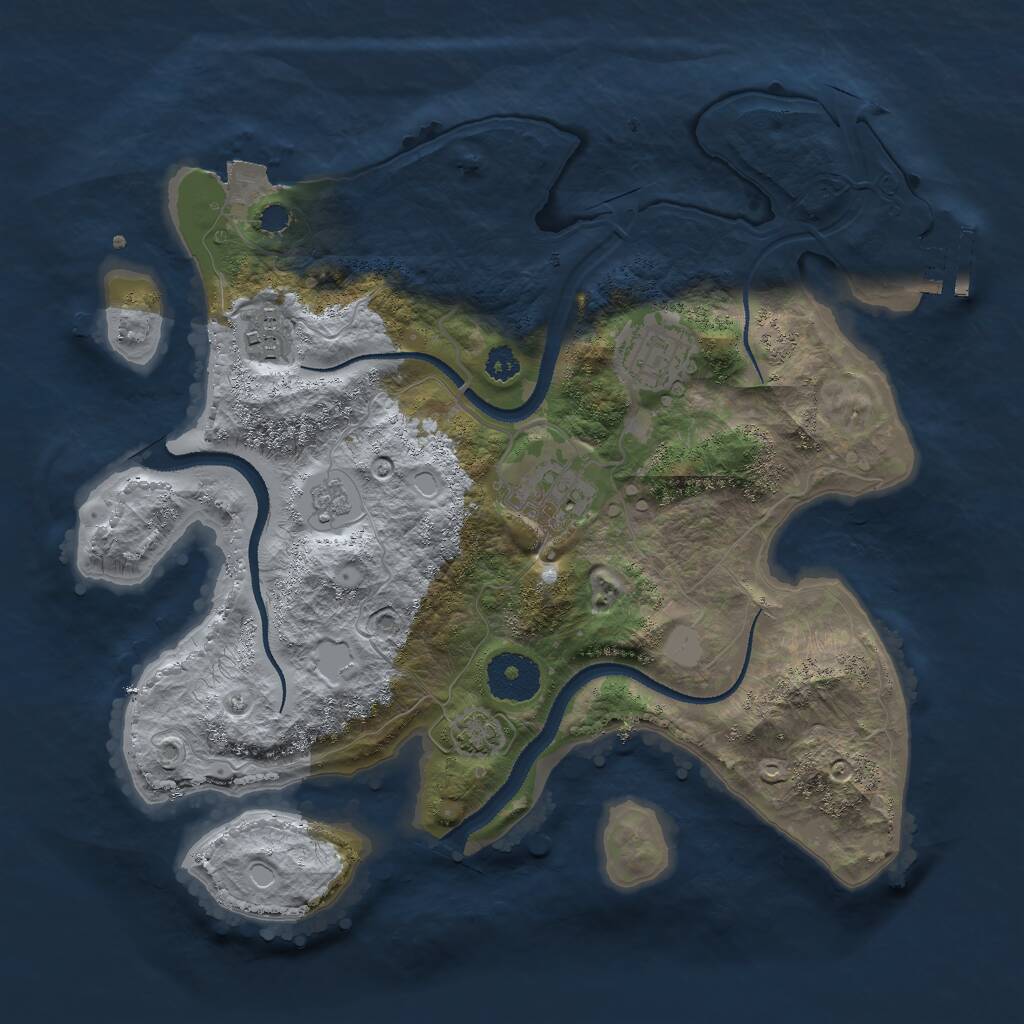 Rust Map: Procedural Map, Size: 3000, Seed: 4072318, 7 Monuments
