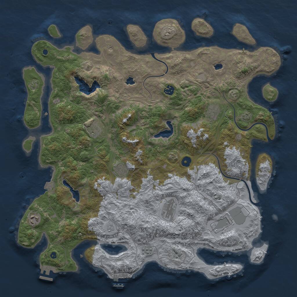 Rust Map: Procedural Map, Size: 4500, Seed: 32645512, 14 Monuments