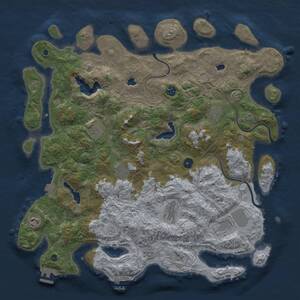 Thumbnail Rust Map: Procedural Map, Size: 4500, Seed: 32645512, 14 Monuments