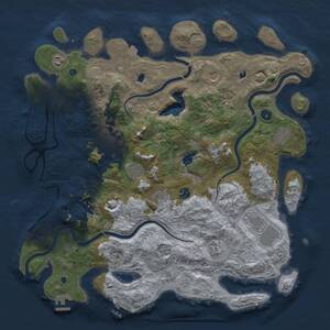 Thumbnail Rust Map: Procedural Map, Size: 4500, Seed: 32645512, 16 Monuments