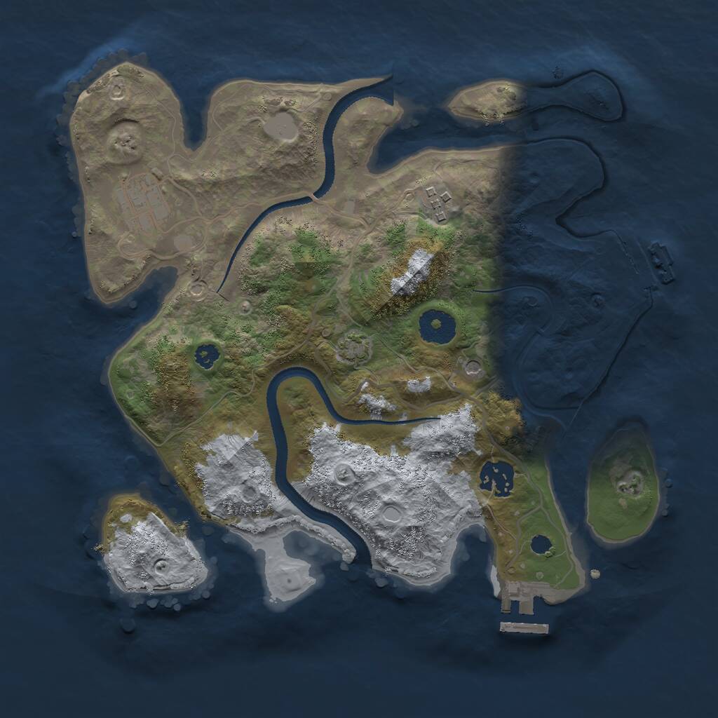 Rust Map: Procedural Map, Size: 3000, Seed: 498667983, 8 Monuments