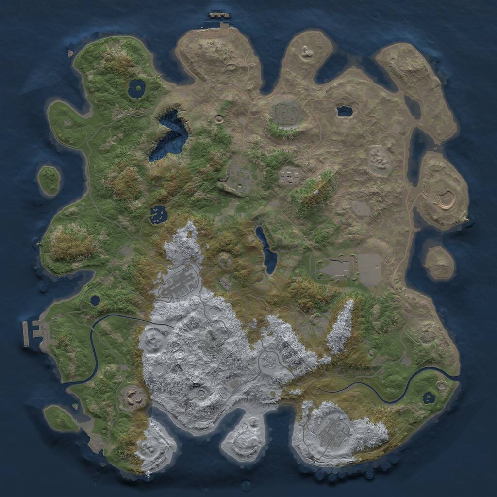 Rust Map: Procedural Map, Size: 4000, Seed: 2049148633, 15 Monuments