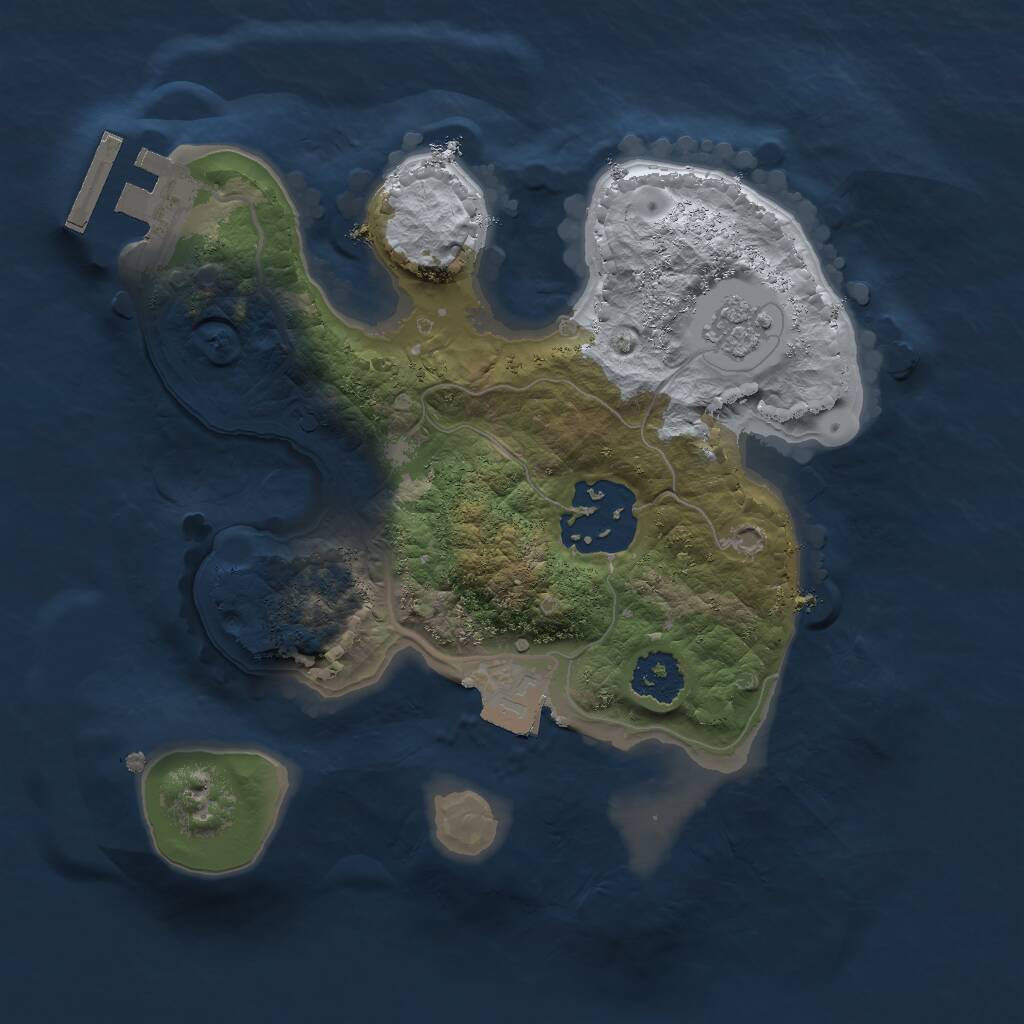 Rust Map: Procedural Map, Size: 2000, Seed: 1905252136, 4 Monuments
