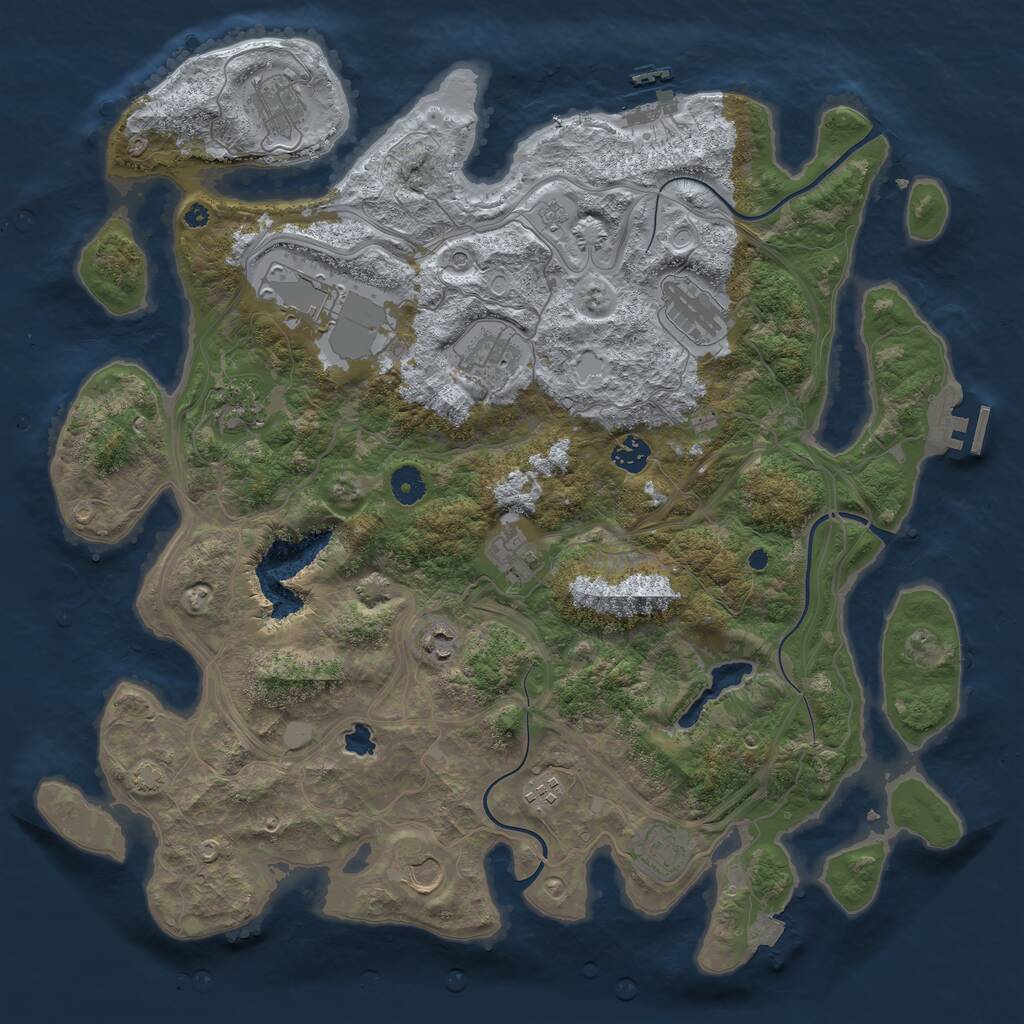Rust Map: Procedural Map, Size: 4250, Seed: 704414861, 17 Monuments