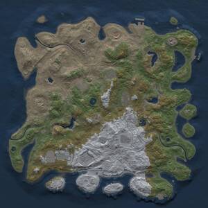 Thumbnail Rust Map: Procedural Map, Size: 4500, Seed: 3456754, 17 Monuments