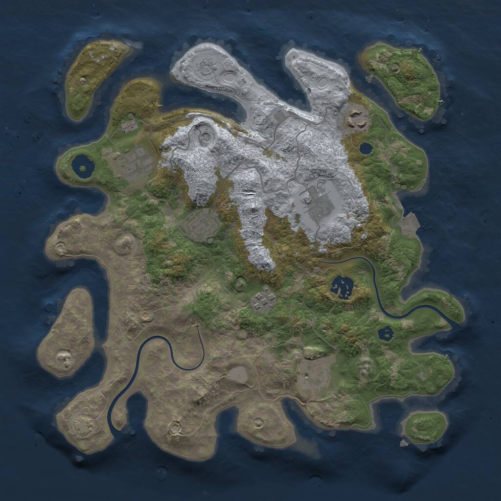 Rust Map: Procedural Map, Size: 3300, Seed: 1641552670, 11 Monuments