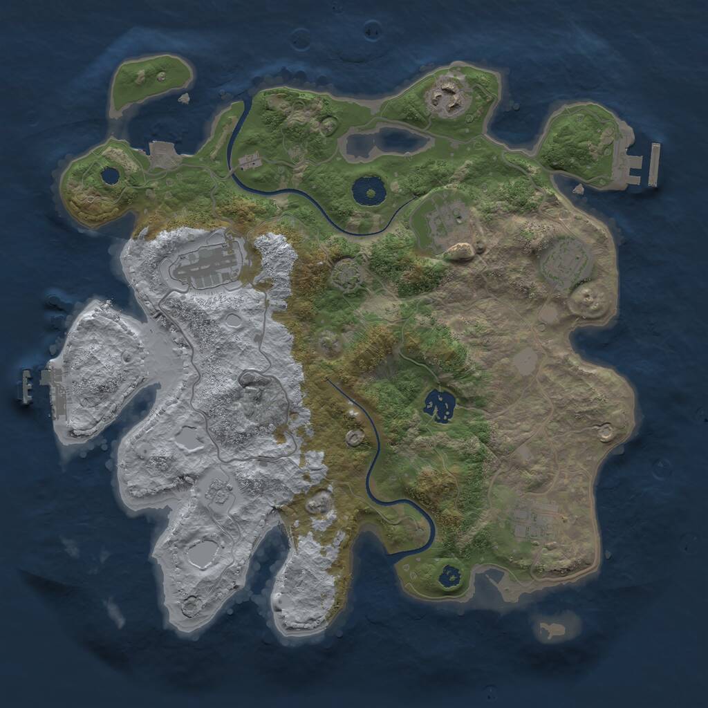 Rust Map: Procedural Map, Size: 3300, Seed: 193837777, 11 Monuments
