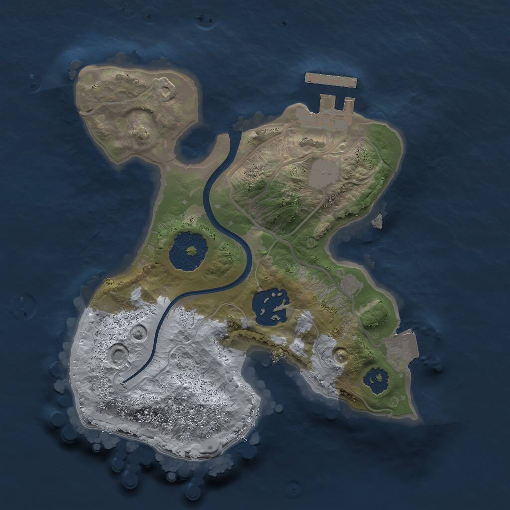 Rust Map: Procedural Map, Size: 2001, Seed: 2147483647, 3 Monuments