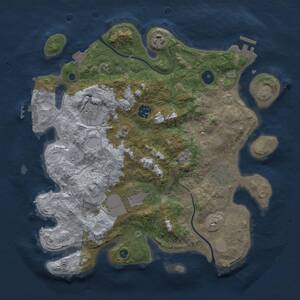 Thumbnail Rust Map: Procedural Map, Size: 3500, Seed: 1409850378, 12 Monuments