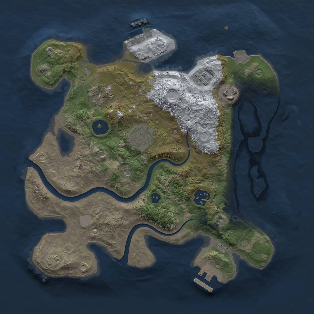 Rust Map: Procedural Map, Size: 3000, Seed: 716580223, 10 Monuments