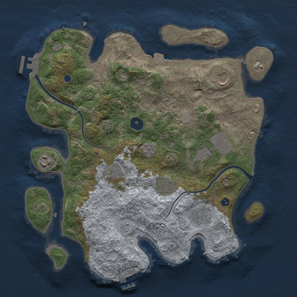 Rust Map: Procedural Map, Size: 3500, Seed: 8765910, 13 Monuments