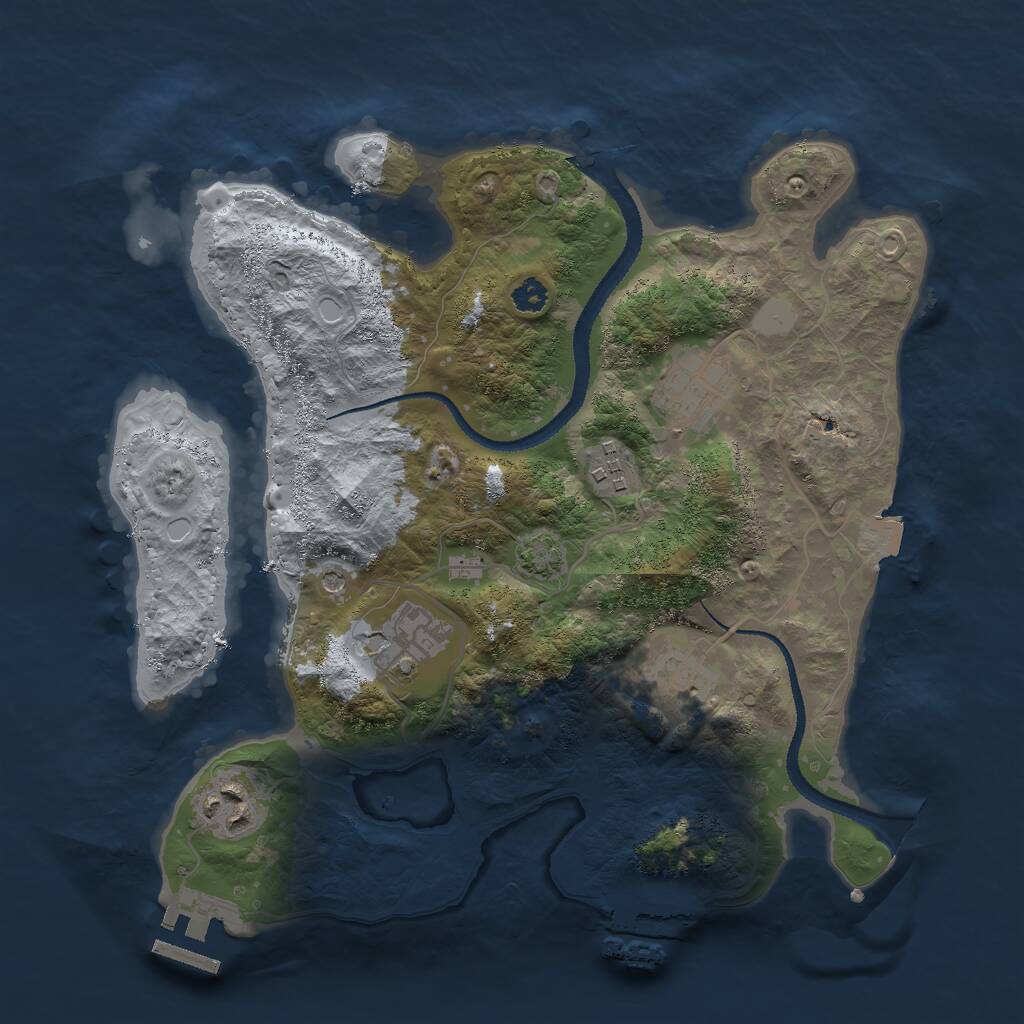 Rust Map: Procedural Map, Size: 3000, Seed: 9856489, 10 Monuments