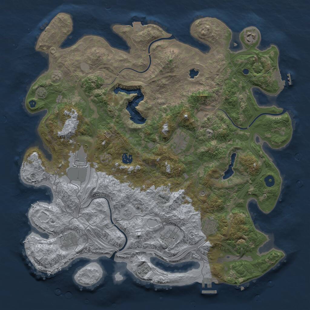 Rust Map: Procedural Map, Size: 4250, Seed: 4284, 14 Monuments