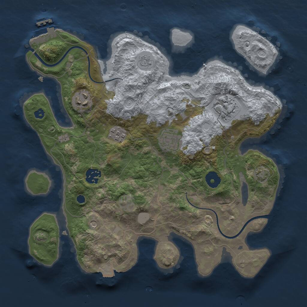 Rust Map: Procedural Map, Size: 3000, Seed: 263682037, 10 Monuments