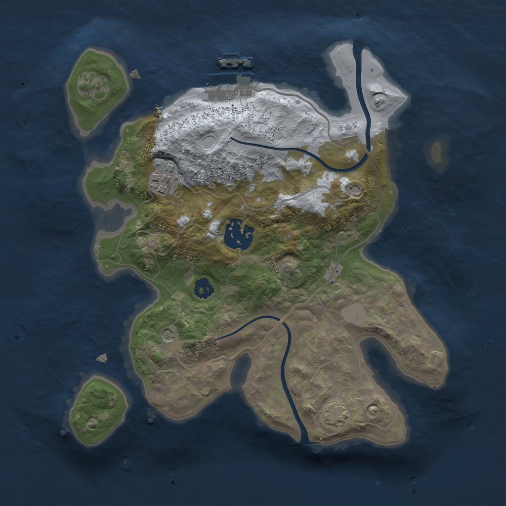 Rust Map: Procedural Map, Size: 2500, Seed: 1591472836, 6 Monuments