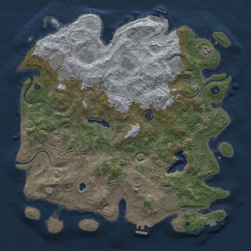 Rust Map: Procedural Map, Size: 4250, Seed: 28961, 16 Monuments