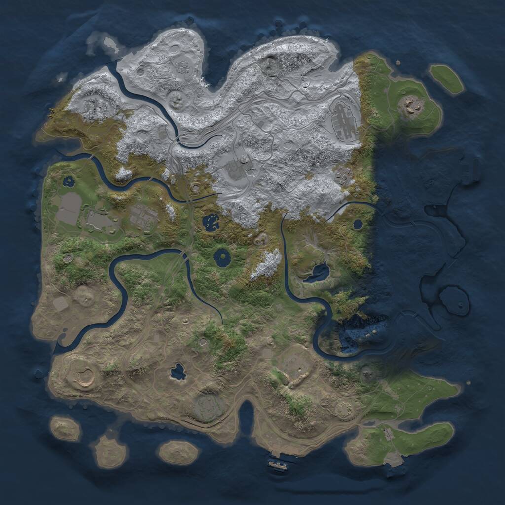 Rust Map: Procedural Map, Size: 4250, Seed: 28961, 17 Monuments