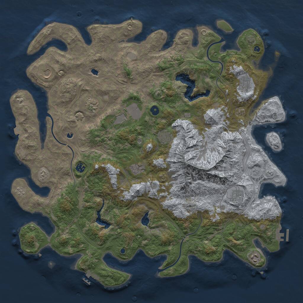 Rust Map: Procedural Map, Size: 5000, Seed: 230470329, 16 Monuments