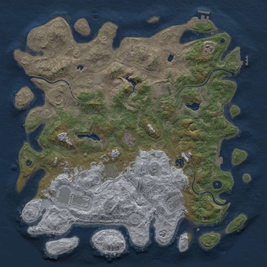 Rust Map: Procedural Map, Size: 4500, Seed: 331546208, 16 Monuments