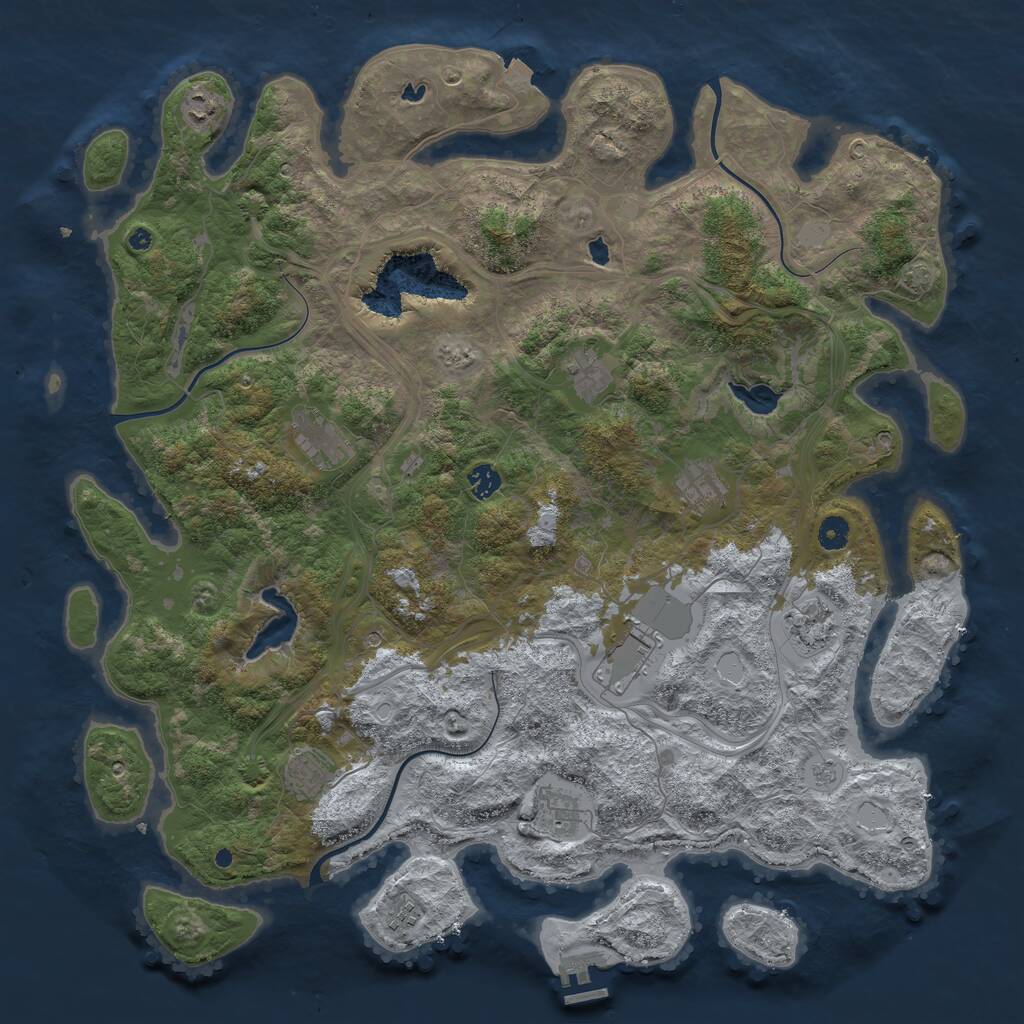 Rust Map: Procedural Map, Size: 4700, Seed: 712968625, 15 Monuments