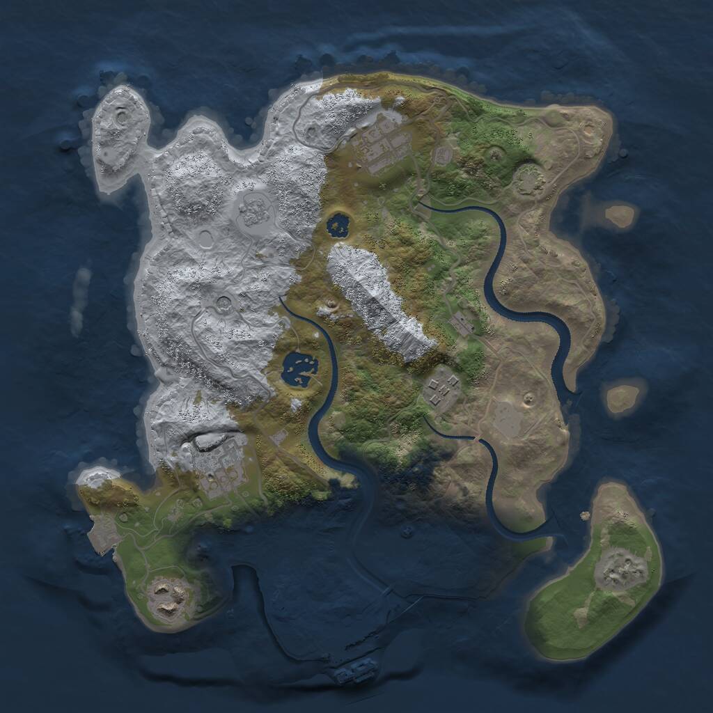 Rust Map: Procedural Map, Size: 3000, Seed: 211783759, 10 Monuments