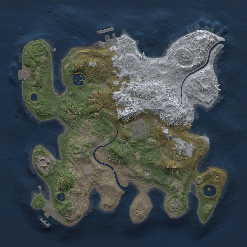Rust Map: Procedural Map, Size: 3000, Seed: 39000, 10 Monuments