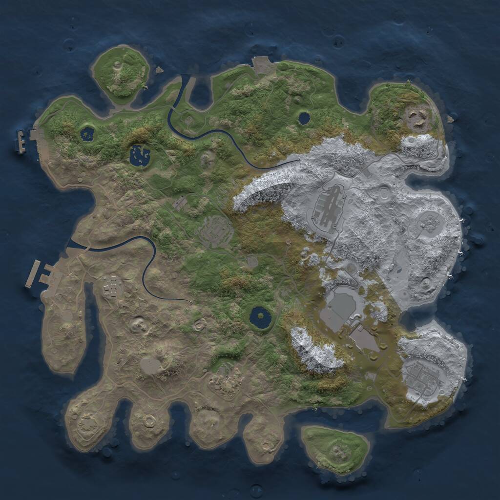 Rust Map: Procedural Map, Size: 3500, Seed: 521413431, 13 Monuments