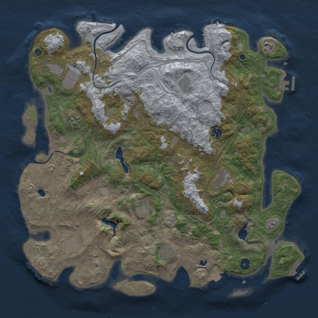 Rust Map: Procedural Map, Size: 4500, Seed: 2001023, 16 Monuments