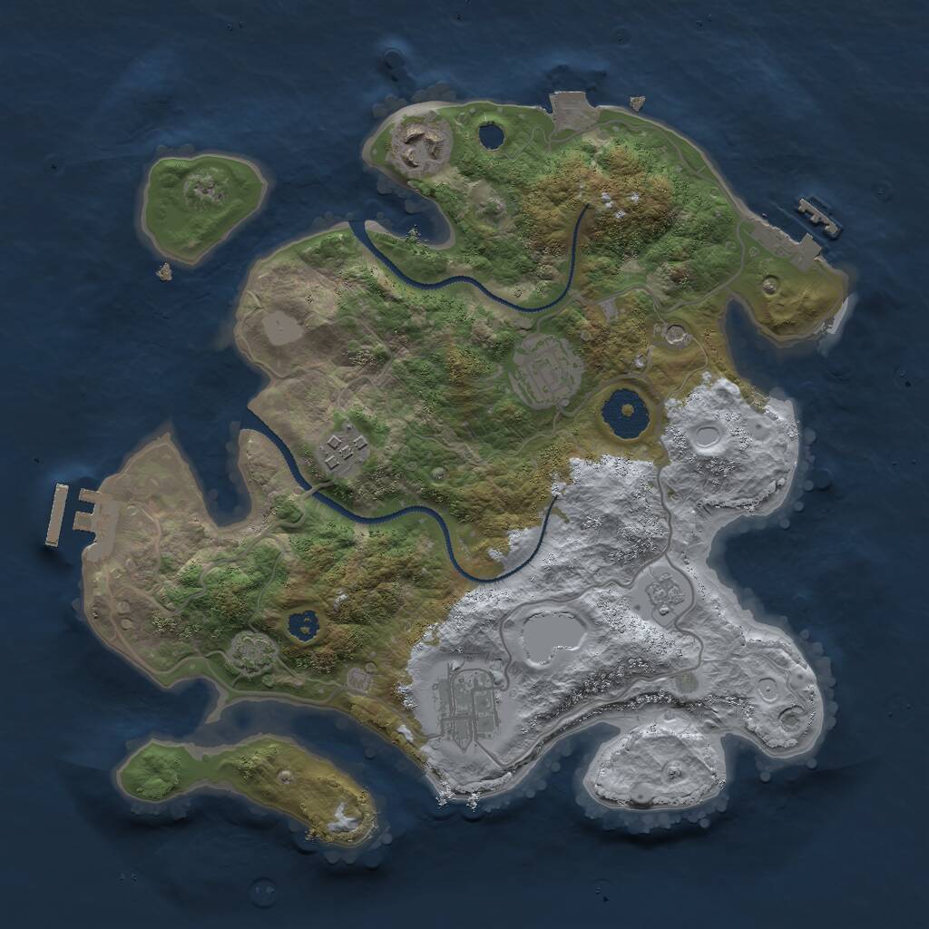 Rust Map: Procedural Map, Size: 3000, Seed: 479529361, 10 Monuments