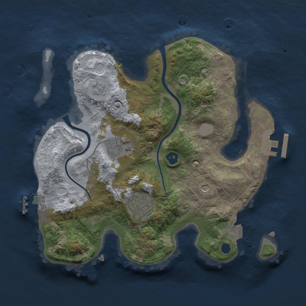 Rust Map: Procedural Map, Size: 2550, Seed: 495107442, 7 Monuments