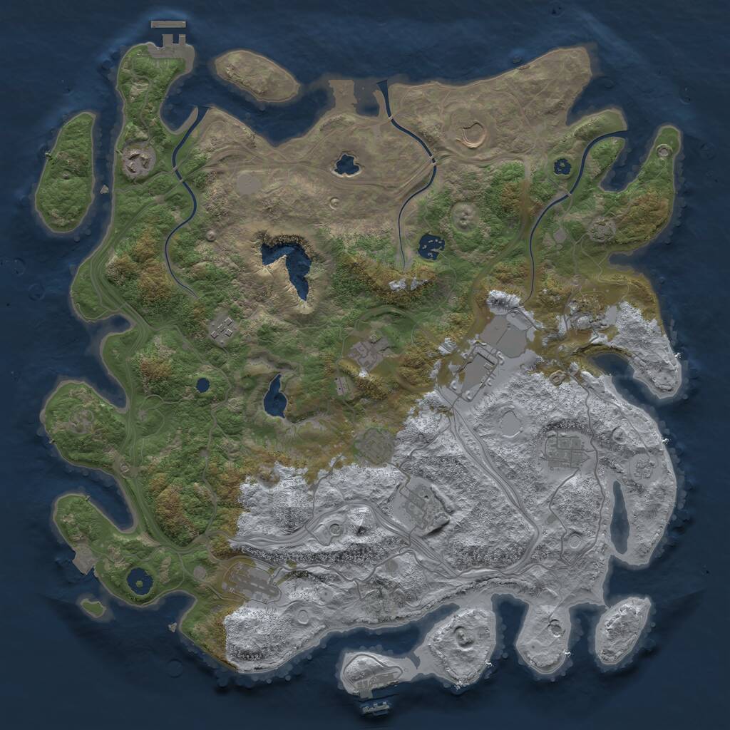 Rust Map: Procedural Map, Size: 4250, Seed: 2029679065, 17 Monuments