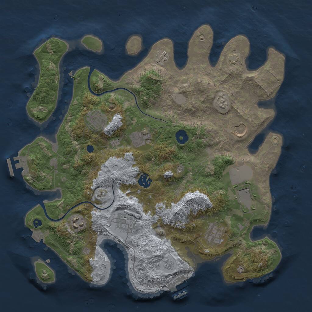 Rust Map: Procedural Map, Size: 3500, Seed: 934832472, 15 Monuments