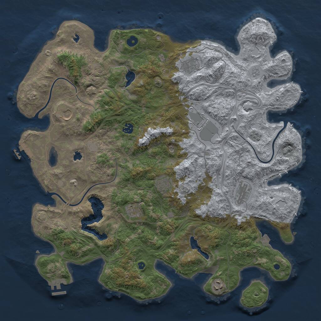 Rust Map: Procedural Map, Size: 4500, Seed: 801699315, 15 Monuments