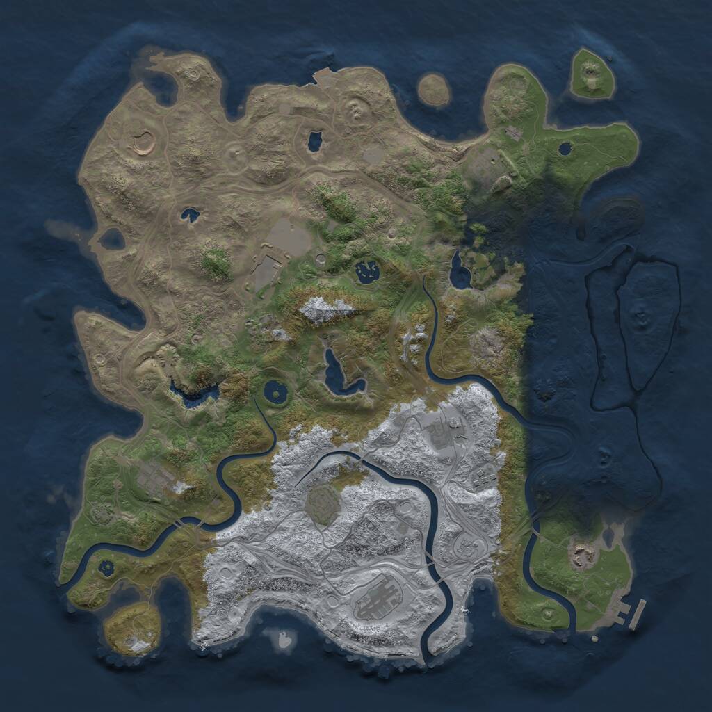 Rust Map: Procedural Map, Size: 4500, Seed: 234536347, 16 Monuments