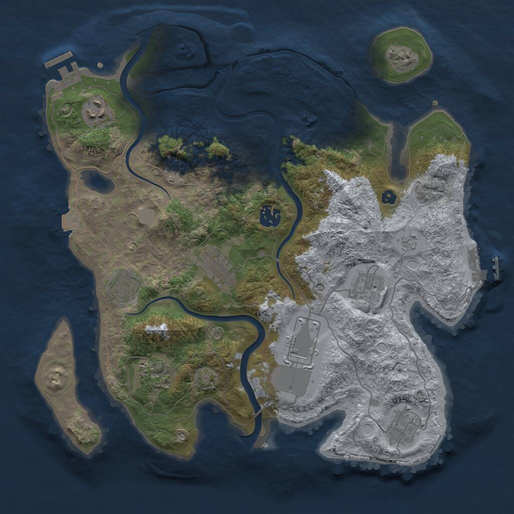 Rust Map: Procedural Map, Size: 3500, Seed: 787739926, 15 Monuments