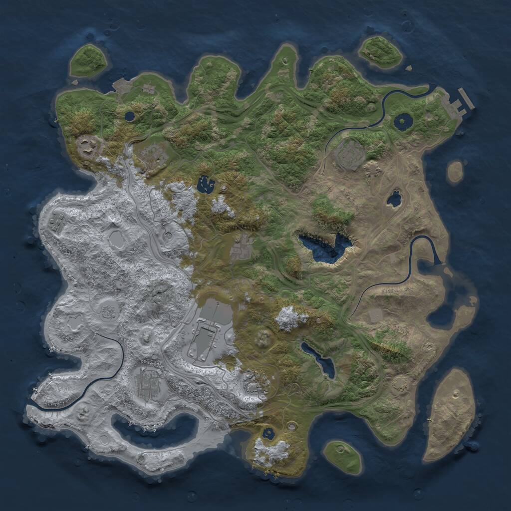 Rust Map: Procedural Map, Size: 4250, Seed: 53537474, 14 Monuments