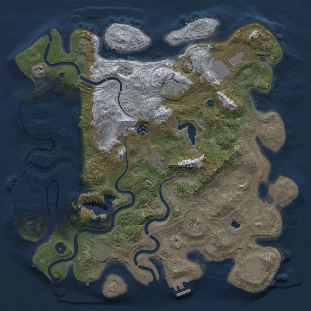 Rust Map: Procedural Map, Size: 4250, Seed: 388602644, 17 Monuments