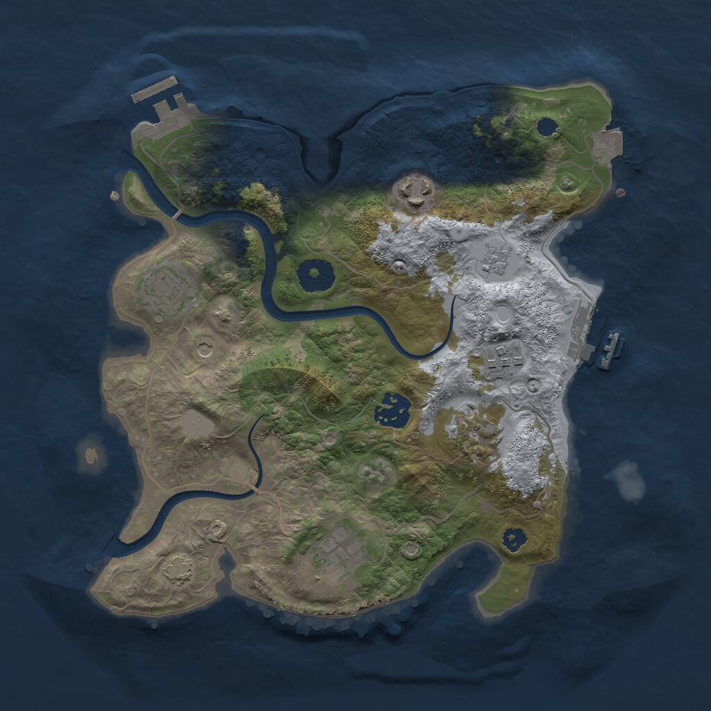 Rust Map: Procedural Map, Size: 3000, Seed: 102606399, 12 Monuments