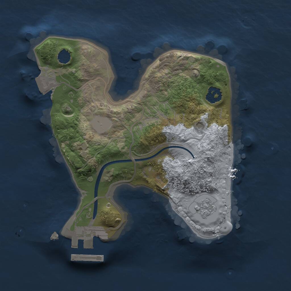 Rust Map: Procedural Map, Size: 1800, Seed: 20, 3 Monuments