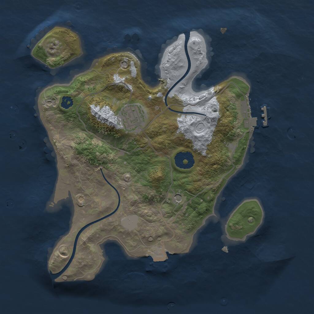 Rust Map: Procedural Map, Size: 2500, Seed: 749272903, 4 Monuments