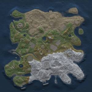 Thumbnail Rust Map: Procedural Map, Size: 3500, Seed: 1159838228, 16 Monuments