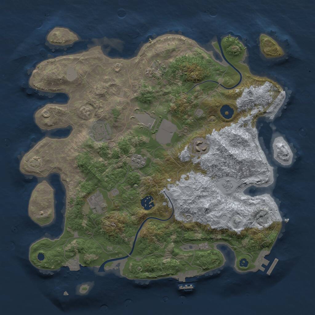 Rust Map: Procedural Map, Size: 3500, Seed: 1730854876, 13 Monuments