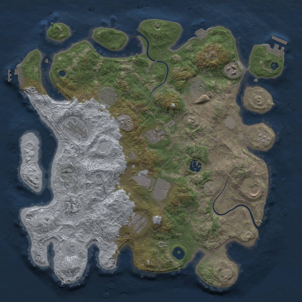 Rust Map: Procedural Map, Size: 3800, Seed: 1767687398, 17 Monuments