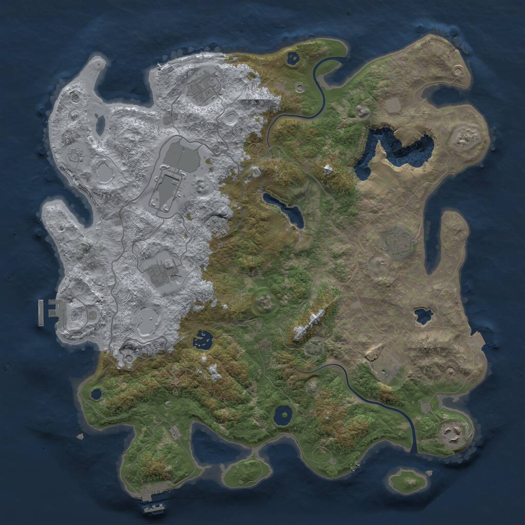 Rust Map: Procedural Map, Size: 4000, Seed: 38835, 14 Monuments
