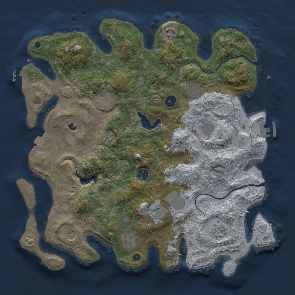 Rust Map: Procedural Map, Size: 4000, Seed: 1597500963, 16 Monuments