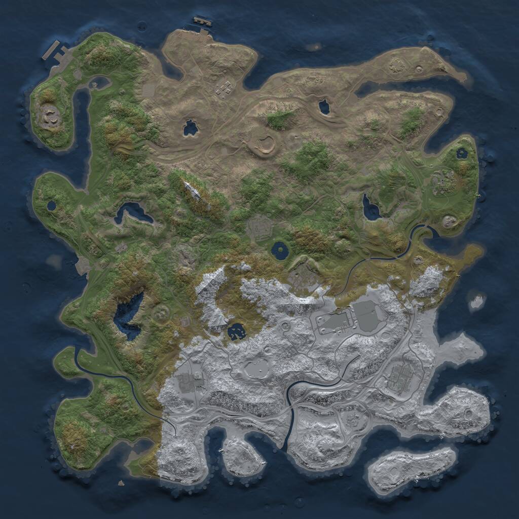 Rust Map: Procedural Map, Size: 4500, Seed: 234235, 16 Monuments