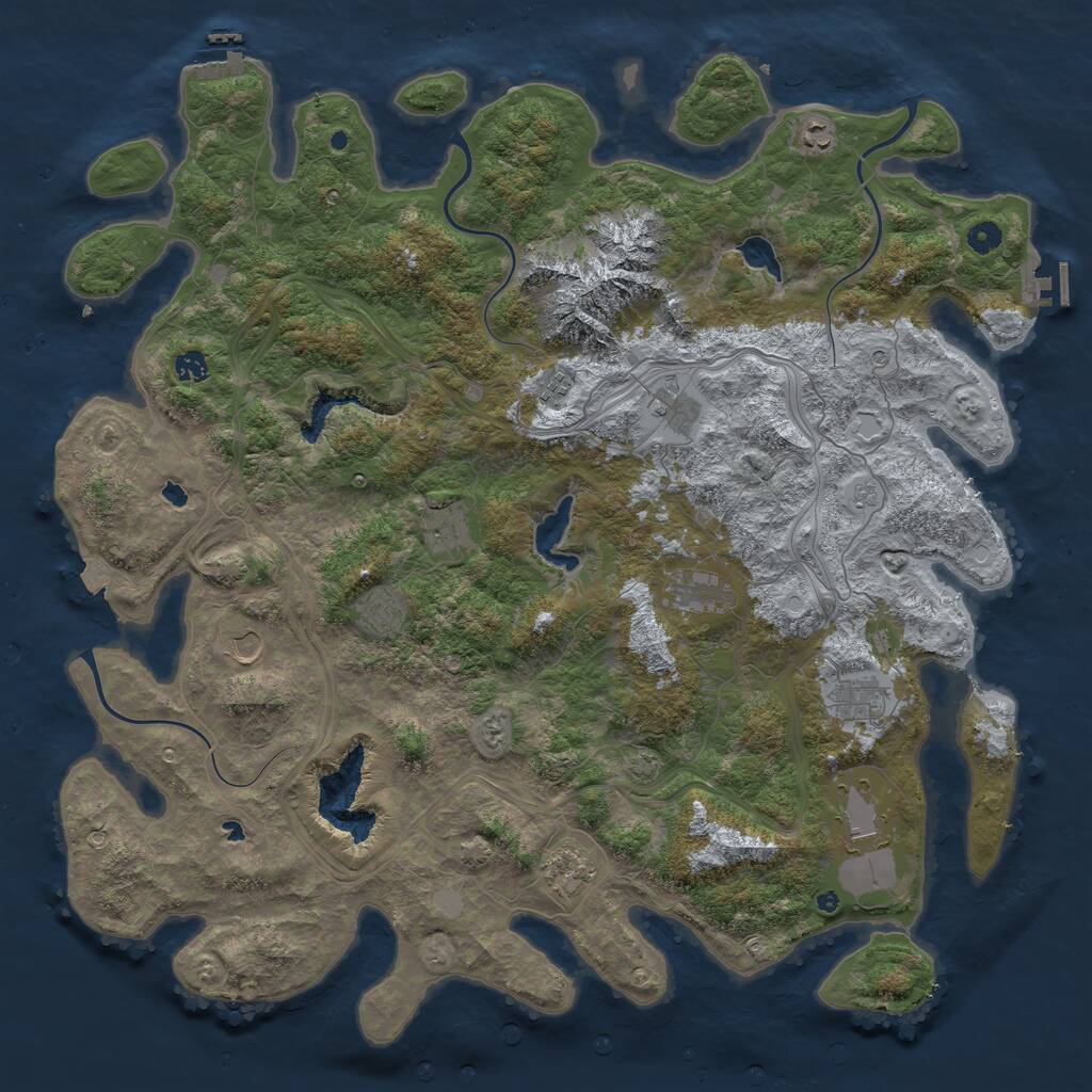 Rust Map: Procedural Map, Size: 5000, Seed: 1815973265, 17 Monuments